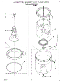 04 - Agitator, Basket And Tub parts for Whirlpool Washer 6LBR5132BW1 from AppliancePartsPros.com