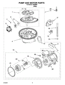 08 - Pump And Motor Parts parts for Whirlpool Dishwasher IPU98665 from AppliancePartsPros.com