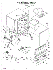 03 - Tub Assembly parts for Whirlpool Dishwasher CUD4000JB1 from AppliancePartsPros.com