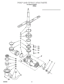 04 - Pump And Spray Arm Parts parts for Whirlpool Dishwasher IJU25262 from AppliancePartsPros.com