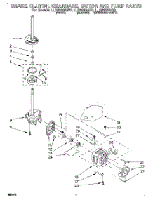 05 - Brake, Clutch, Gearcase, Motor & Pump parts for Whirlpool Washer LLR6233AQ0 from AppliancePartsPros.com