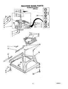 08 - Machine Base parts for Whirlpool Washer AL2121WW1 from AppliancePartsPros.com
