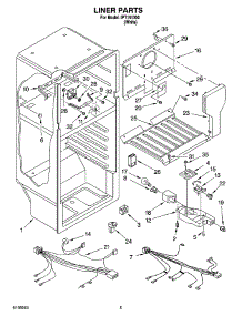 03 - Liner Parts parts for Whirlpool Refrigerator IPT151300 from AppliancePartsPros.com