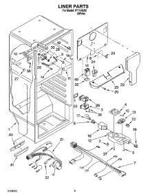 03 - Liner Parts parts for Whirlpool Refrigerator IPT164302 from AppliancePartsPros.com