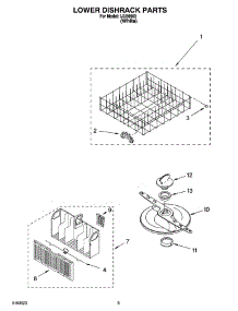 06 - Lower Dishrack Parts parts for Whirlpool Dishwasher IJU58663 from AppliancePartsPros.com