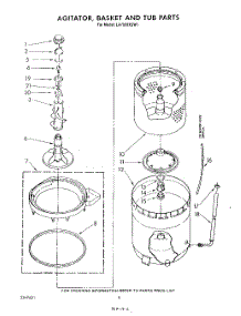 04 - Agitator, Basket And Tub parts for Whirlpool Washer LA7000XSW1 from AppliancePartsPros.com