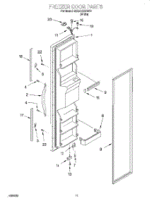 07 - Freezer Door parts for Whirlpool Refrigerator SS25AQXHW00 from AppliancePartsPros.com