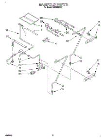 03 - Manifold parts for Whirlpool Range SGS395XX2 from AppliancePartsPros.com