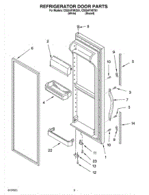 06 - Refrigerator Door parts for Whirlpool Refrigerator CS25AFXKQ01 from AppliancePartsPros.com