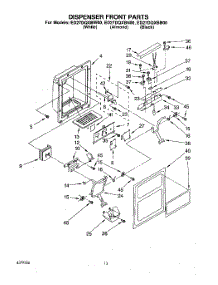 08 - Dispenser Front parts for Whirlpool Refrigerator ED27DQXBN00 from AppliancePartsPros.com