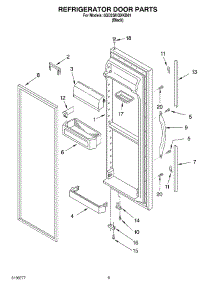 07 - Refrigerator Door parts for Whirlpool Refrigerator 6GD2SHQXKB01 from AppliancePartsPros.com