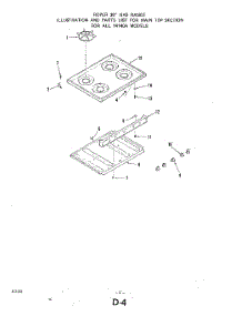 03 - Main Top parts for Whirlpool Range 1414W0A from AppliancePartsPros.com