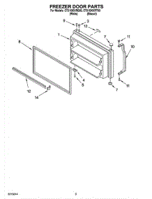 02 - Freezer Door Parts parts for Whirlpool Refrigerator CT21GKXRT03 from AppliancePartsPros.com
