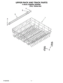 09 - Upper Rack And Track Parts parts for Whirlpool Dishwasher IUD8000RS8 from AppliancePartsPros.com