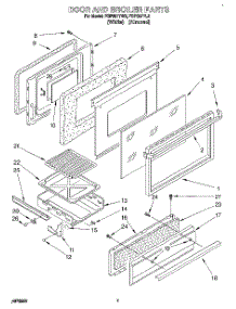 06 - Door And Broiler parts for Whirlpool Range FGP357YW2 from AppliancePartsPros.com