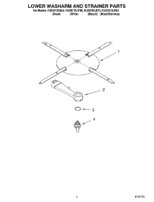 04 - Lower Washarm And Strainer parts for Kitchenaid Dishwasher KUDI01DLSS0 from AppliancePartsPros.com