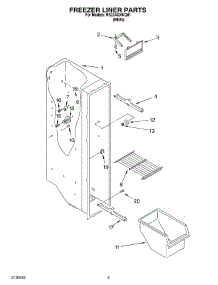 04 - Freezer Liner parts for Whirlpool Refrigerator RS22AQXKQ01 from AppliancePartsPros.com