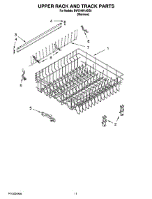 09 - Upper Rack And Track Parts parts for Whirlpool Dishwasher DW724M1ASS0 from AppliancePartsPros.com