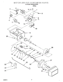 05 - Motor And Ice Container parts for Whirlpool Refrigerator SS25AEXHW02 from AppliancePartsPros.com