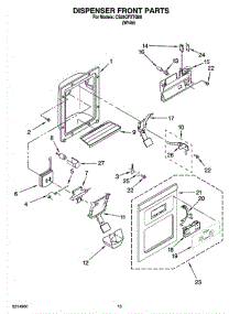 08 - Dispenser Front Parts parts for Whirlpool Refrigerator CS25CFXTQ00 from AppliancePartsPros.com