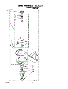 09 - Brake And Drive Tube parts for Whirlpool Washer 4XLA64W72BN0 from AppliancePartsPros.com