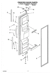 07 - Freezer Door parts for Whirlpool Refrigerator CS25AFXKQ01 from AppliancePartsPros.com