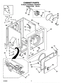 02 - Cabinet Parts parts for Whirlpool Dryer CGDX463RQ1 from AppliancePartsPros.com