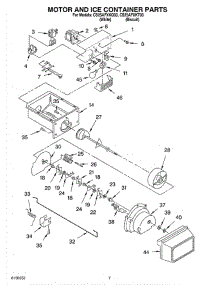 05 - Motor And Ice Container Parts parts for Whirlpool Refrigerator CS25AFXKT03 from AppliancePartsPros.com