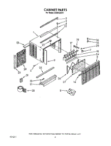04 - Cabinet parts for Whirlpool Air Conditioner ACM492XX1 from AppliancePartsPros.com