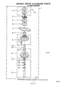 08 - Basket Drive And Brake parts for Whirlpool Washer LA7680XKW2 from AppliancePartsPros.com