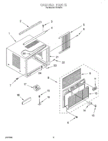 04 - Cabinet parts for Whirlpool Air Conditioner RE123F0 from AppliancePartsPros.com