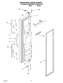 08 - Freezer Door parts for Whirlpool Refrigerator 4KSRS25CHW02 from AppliancePartsPros.com