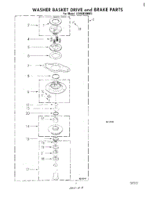 07 - Washer Basket Drive And Brake parts for Whirlpool Washer LC4500XMW1 from AppliancePartsPros.com
