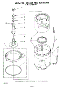 04 - Agitator, Basket And Tub parts for Whirlpool Washer LA5578XSW1 from AppliancePartsPros.com