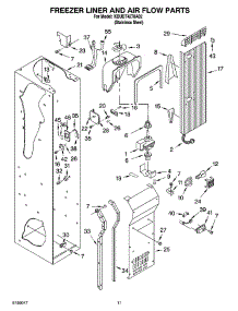 08 - Freezer Liner And Air Flow Parts parts for Kitchenaid Refrigerator KBUDT4270A02 from AppliancePartsPros.com