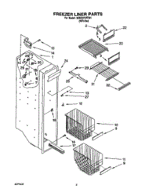 04 - Freezer Liner parts for Whirlpool Refrigerator 3XRZ2727FI01 from AppliancePartsPros.com