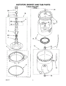 04 - Agitator, Basket And Tub parts for Whirlpool Washer 3LBR5132BW1 from AppliancePartsPros.com