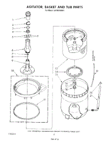 04 - Agitator, Basket And Tub parts for Whirlpool Washer LA7681XSW1 from AppliancePartsPros.com
