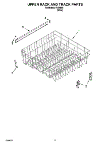 09 - Upper Rack And Track Parts parts for Whirlpool Dishwasher IPU98666 from AppliancePartsPros.com