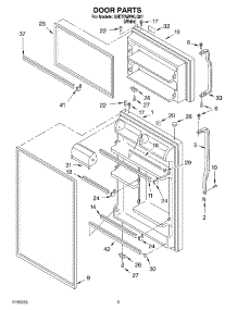 02 - Door parts for Whirlpool Refrigerator 5VET0WPKLQ01 from AppliancePartsPros.com