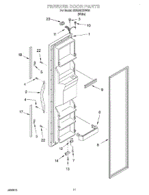 07 - Freezer Door parts for Whirlpool Refrigerator SS25AEXHW02 from AppliancePartsPros.com