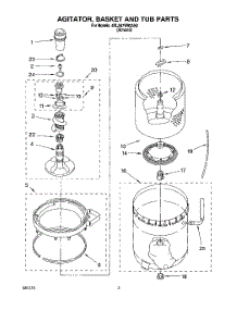 03 - Agitator, Basket And Tub parts for Whirlpool Washer 4XLA87W92AN2 from AppliancePartsPros.com