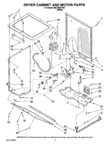 03 - Dryer Cabinet And Motor Parts parts for Maytag Washer Dryer Combo MGT3800TW0 from AppliancePartsPros.com