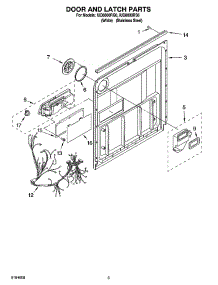 03 - Door And Latch Parts parts for Whirlpool Dishwasher IUD8000RQ6 from AppliancePartsPros.com