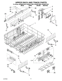 09 - Upper Rack And Track parts for Kitchenaid Dishwasher KUDS01FLBS0 from AppliancePartsPros.com
