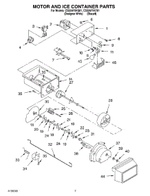 05 - Motor And Ice Container parts for Whirlpool Refrigerator CS22AFXKQ01 from AppliancePartsPros.com