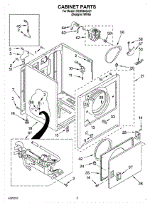 02 - Cabinet parts for Whirlpool Dryer CGDX563JQ1 from AppliancePartsPros.com