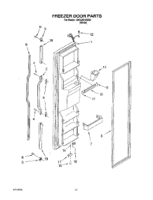 08 - Freezer Door parts for Whirlpool Refrigerator 3XKGN705000 from AppliancePartsPros.com