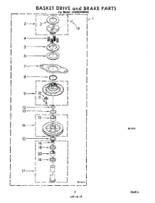 08 - Basket Drive And Break parts for Whirlpool Washer LA9800XMW0 from AppliancePartsPros.com
