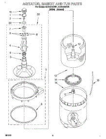 04 - Agitator, Basket And Tub parts for Whirlpool Washer 8LSR5132BN1 from AppliancePartsPros.com